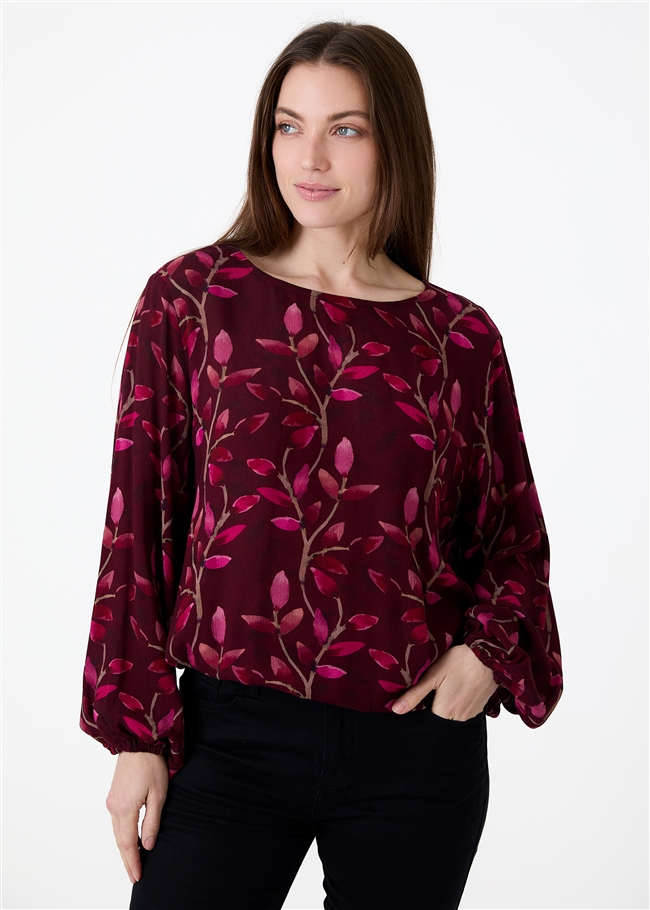 Watercolour Vines Elasticated Hem Blouse