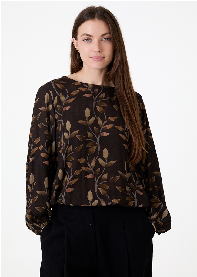 Watercolour Vines Elasticated Hem Blouse