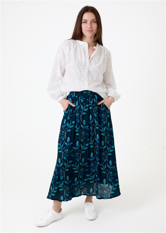 Watercolour Vines A-Line Skirt