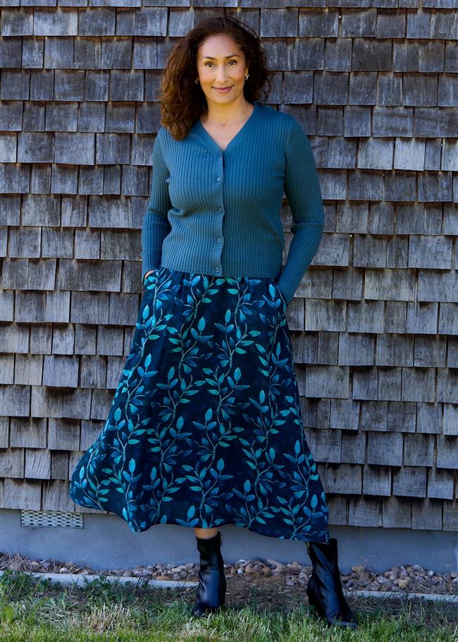 Watercolour Vines A-Line Skirt