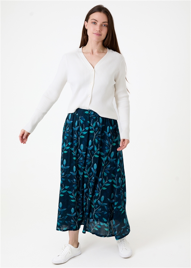Watercolour Vines A-Line Skirt