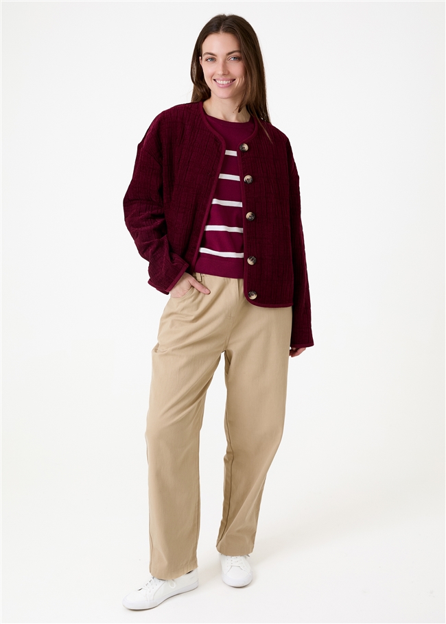 Velour Quilting Boxy Jacket