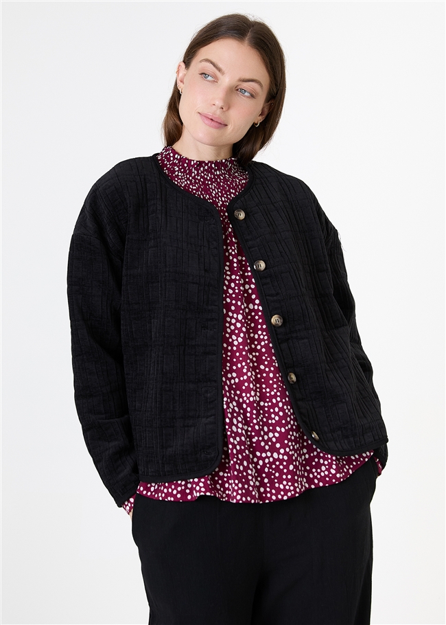 Velour Quilting Boxy Jacket
