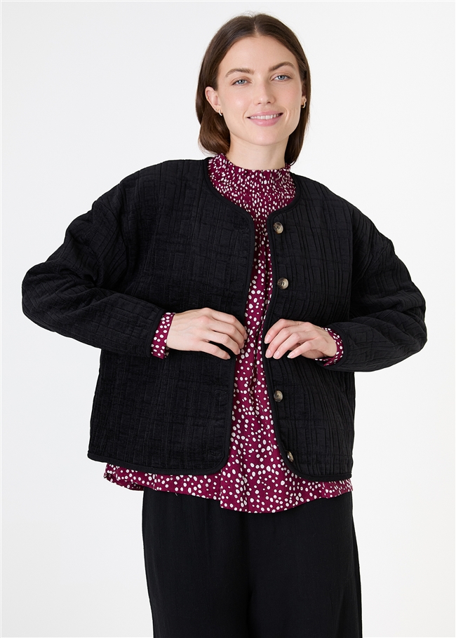 Velour Quilting Boxy Jacket