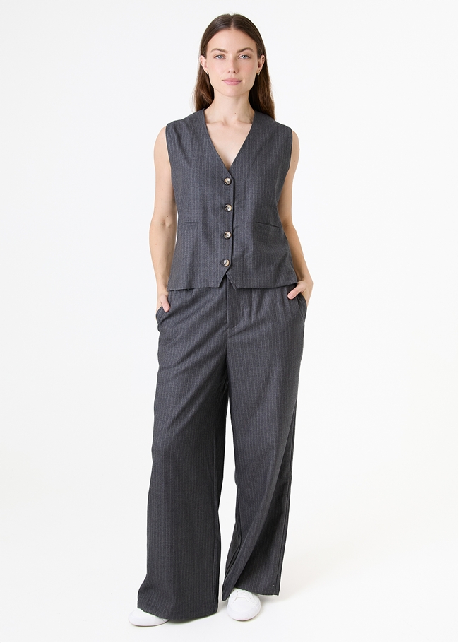 Simple Pinstripe Straight Leg Trouser