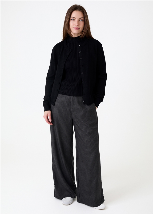 Simple Pinstripe Straight Leg Trouser