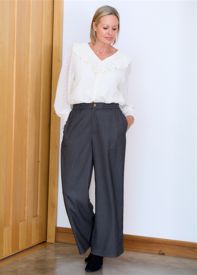 Simple Pinstripe Straight Leg Trouser