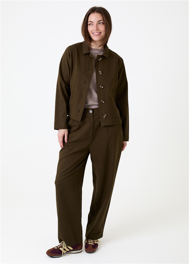 Boxy Cotton Twill Jacket