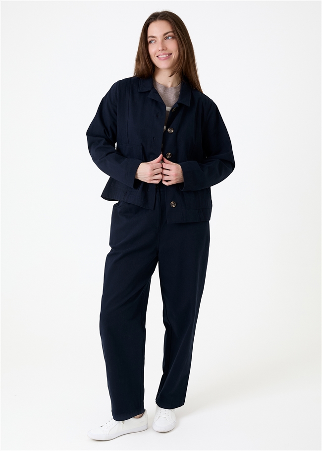 Boxy Cotton Twill Jacket