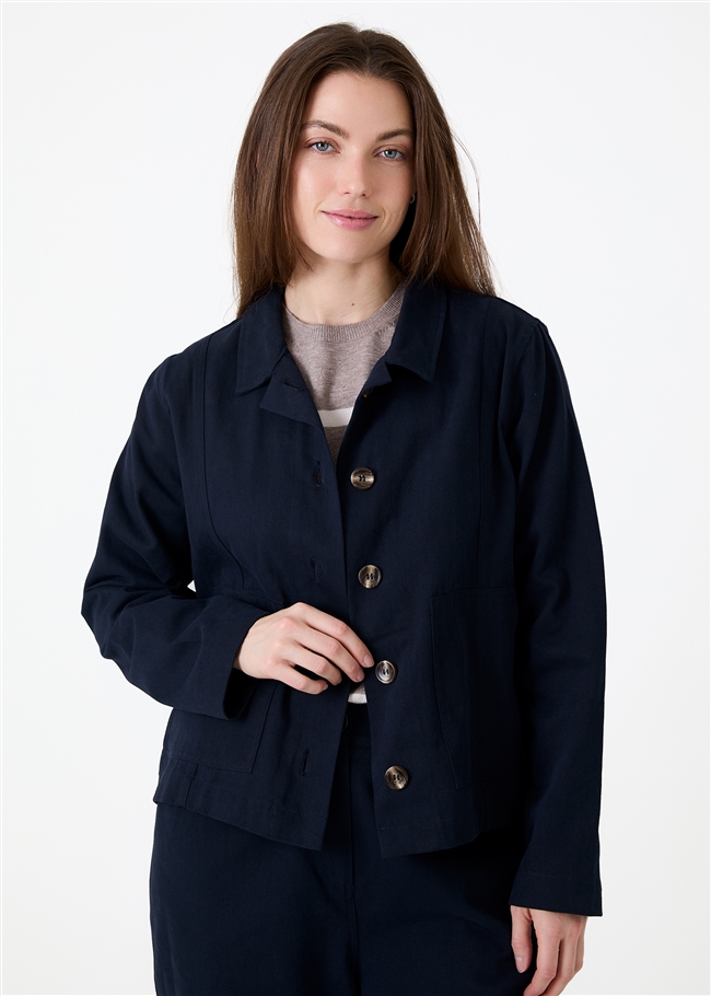 Boxy Cotton Twill Jacket