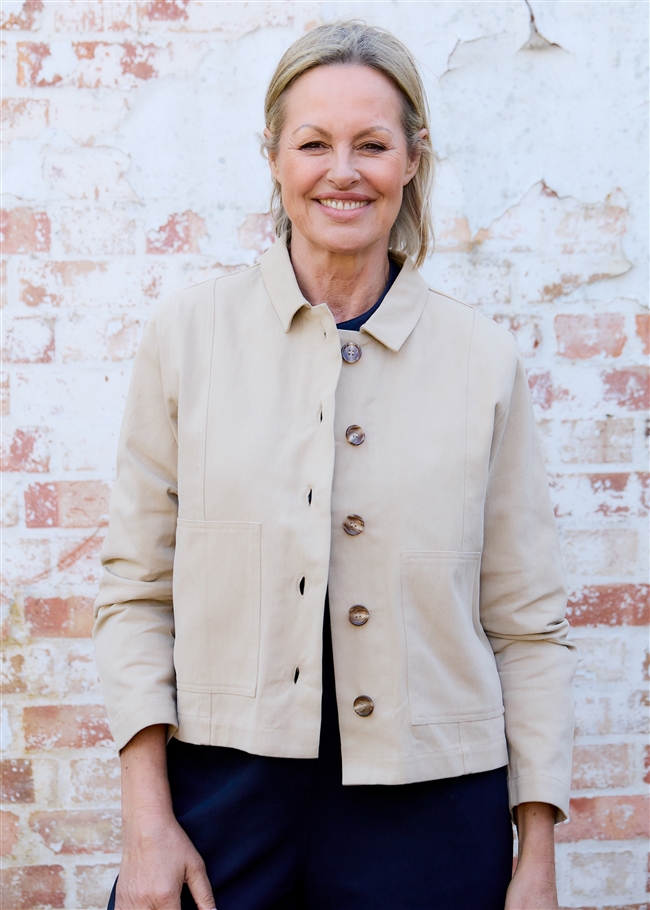 Boxy Cotton Twill Jacket