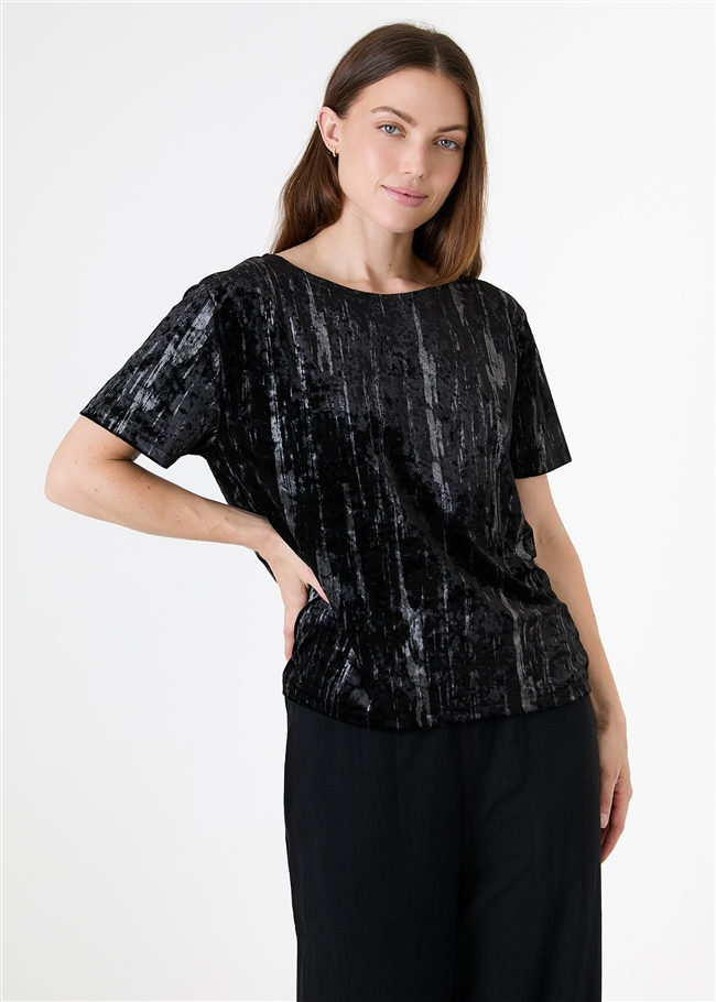 Crushed Velvet Print T-Shirt