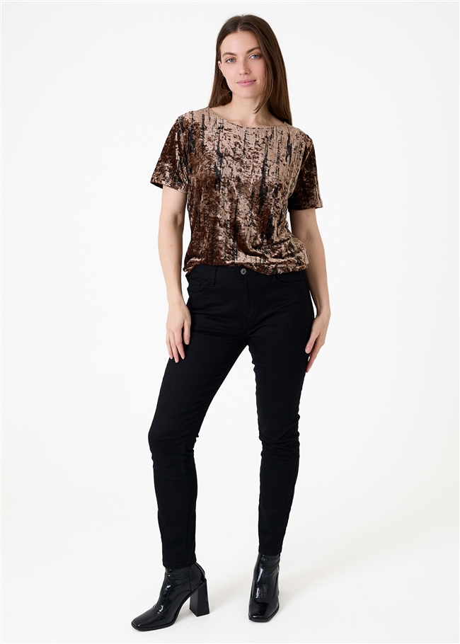 Crushed Velvet Print T-Shirt