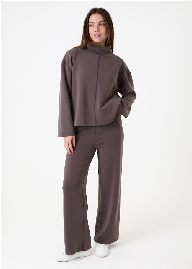 Luxe Jersey Funnel Neck Sweatshirt