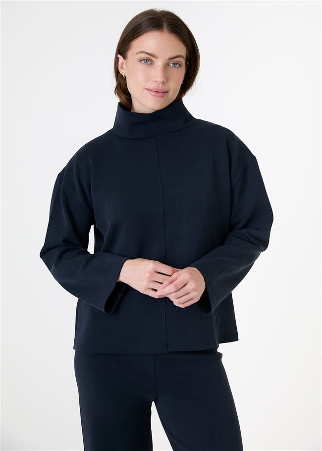 Luxe Jersey Funnel Neck Sweatshirt