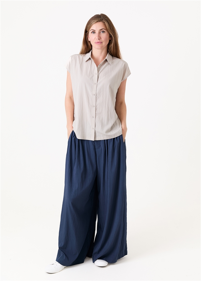Wide Leg Pleated Palazzo Trousers