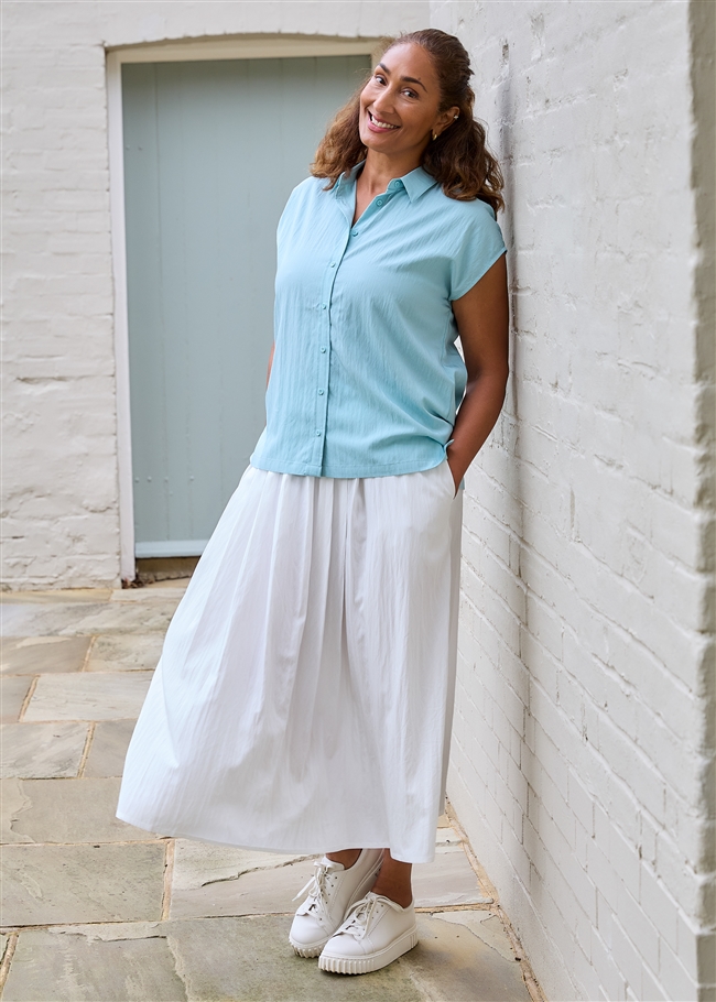 Cap Sleeve Button Through Shirt