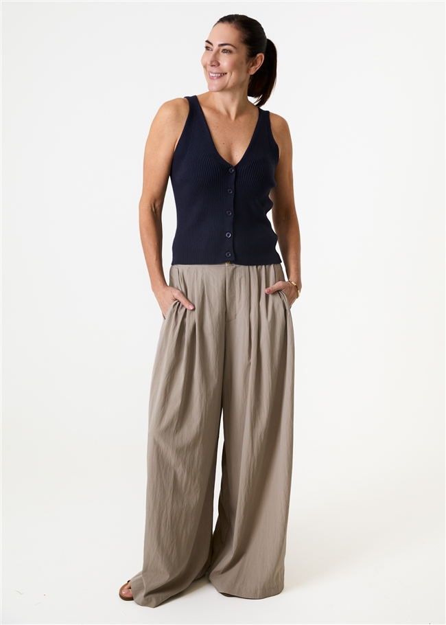 Cashmere Like v Neck Button Through Knitted Vest