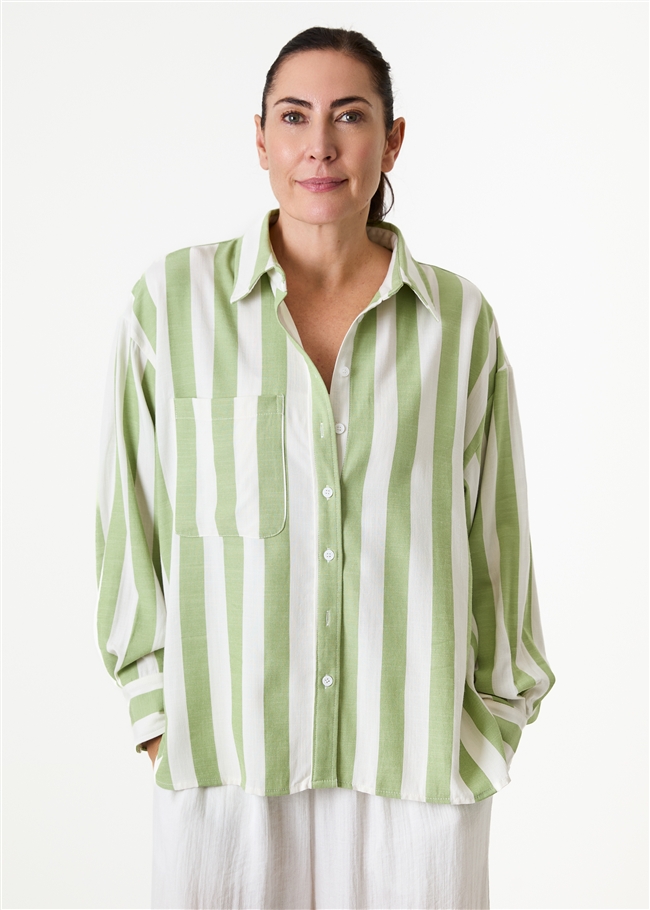 Wide Stripe Patch Pocket Shirt