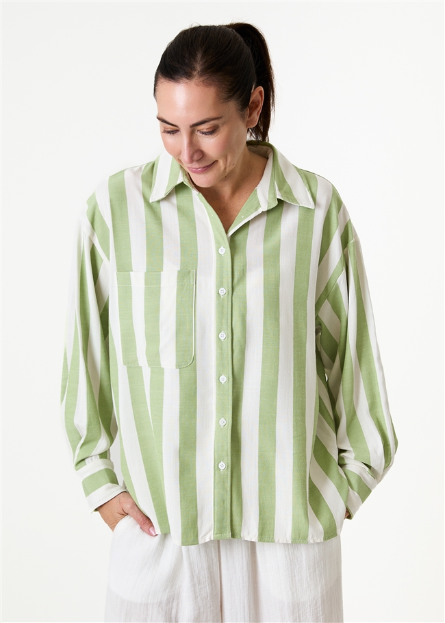 Wide Stripe Patch Pocket Shirt