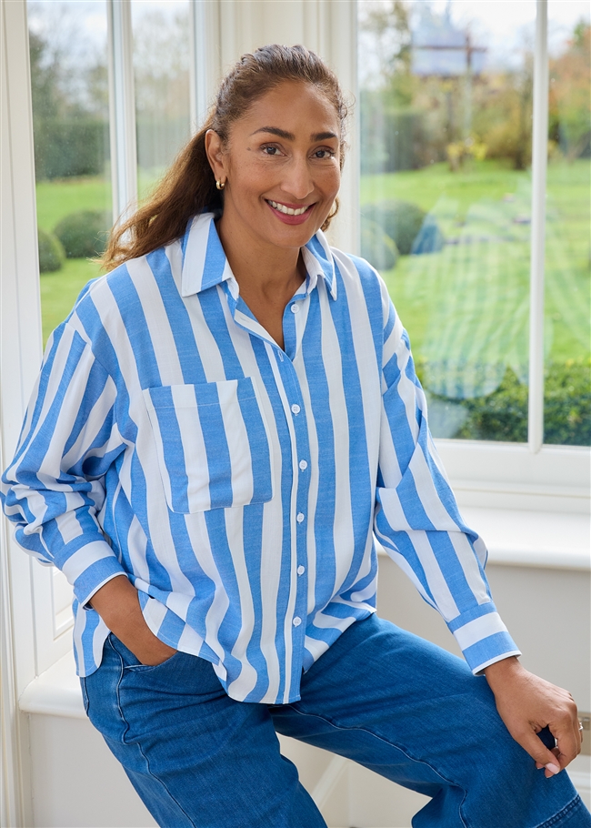 Wide Stripe Patch Pocket Shirt