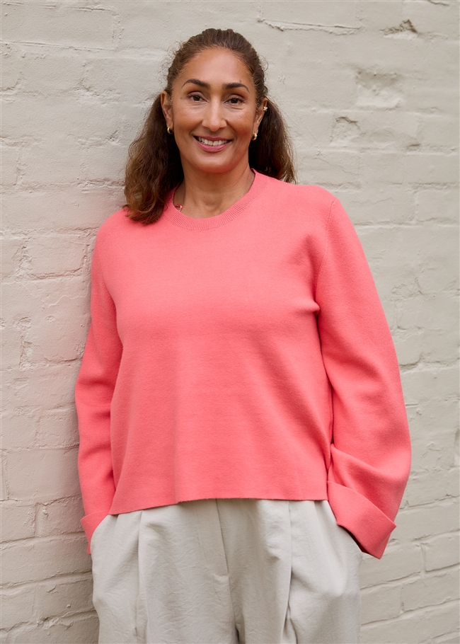 Cashmere Like Crew Neck Bell Sleeve Jumper