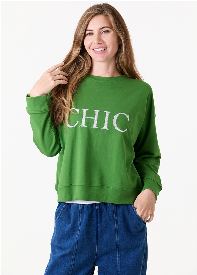 Chic Sequin Crew Neck Sweatshirt