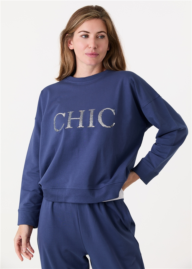 Chic Sequin Crew Neck Sweatshirt