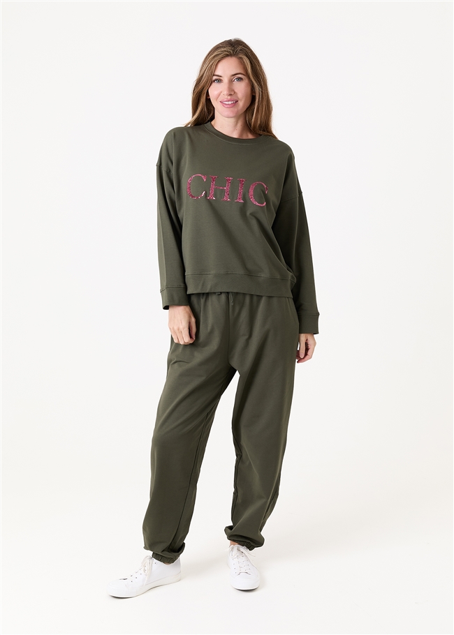 Chic Sequin Crew Neck Sweatshirt