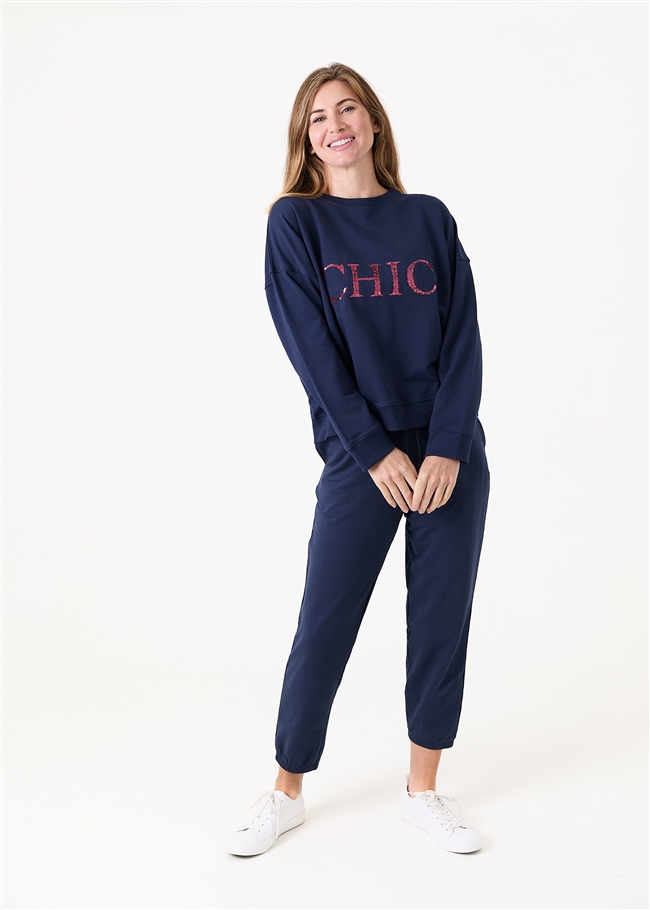 Chic Sequin Crew Neck Sweatshirt