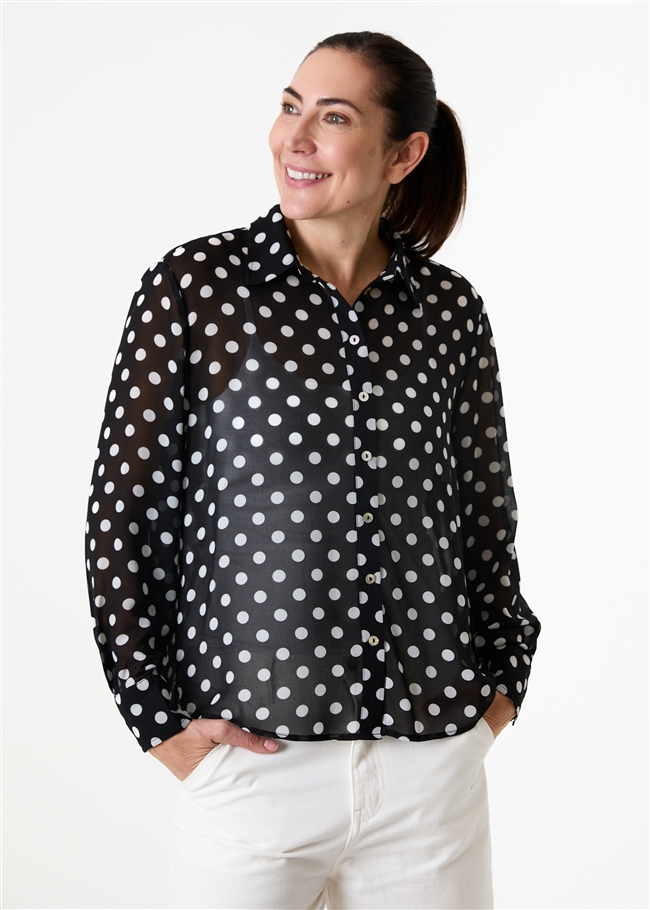 Polka Dot Button Through Shirt