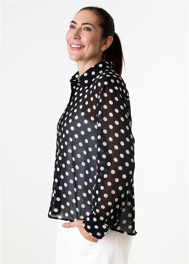 Polka Dot Button Through Shirt