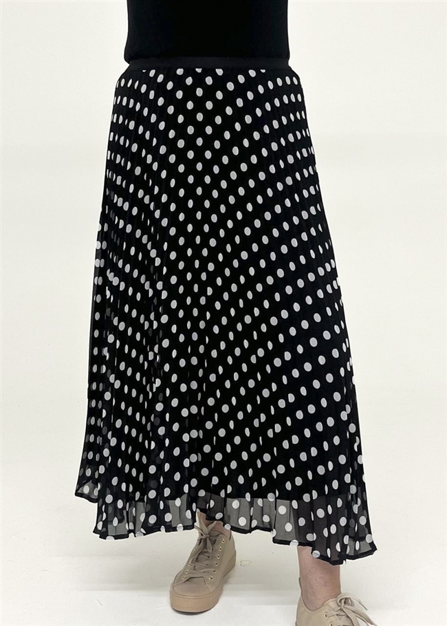 Polka Dot Chiffon Pleated Skirt