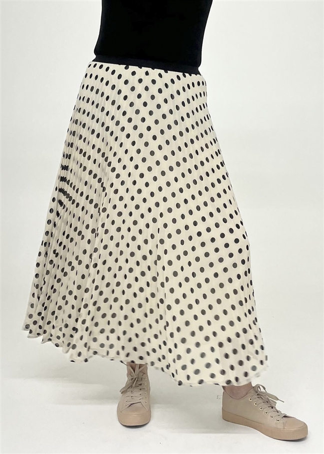 Polka Dot Chiffon Pleated Skirt