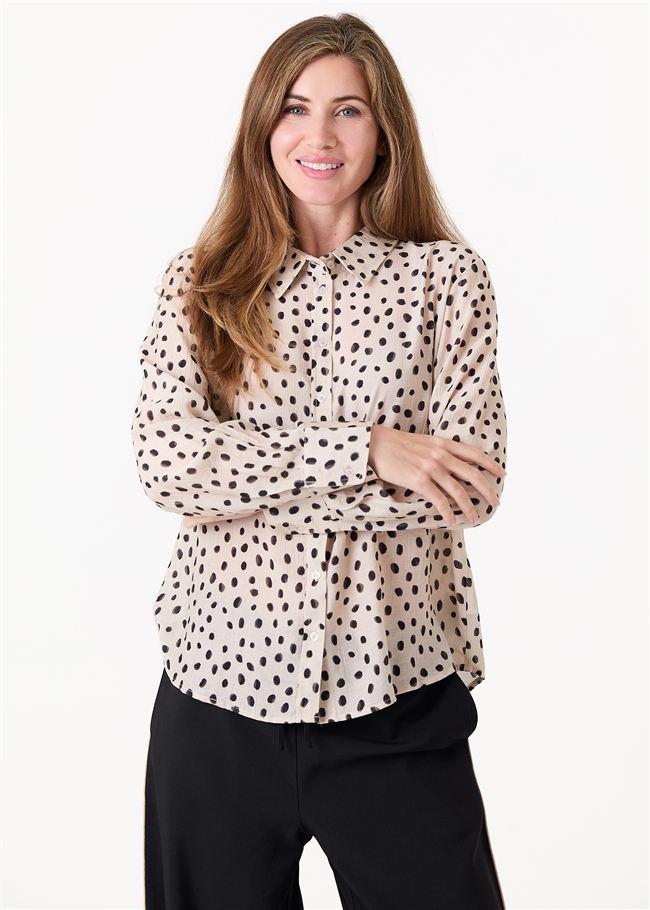 Smudge Spot Button Through Collar Shirt