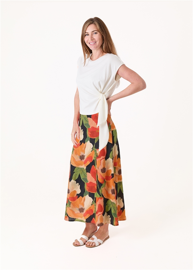 Watercolour Mega Floral Slip Skirt