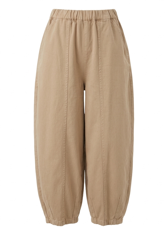 Cotton Twill Barrel Leg Trouser