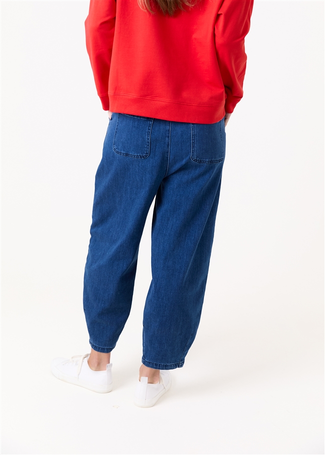 Denim Barrel Leg Trouser