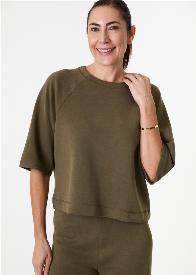 Luxe Jersey Boxy Short Sleeve Sweatshirt