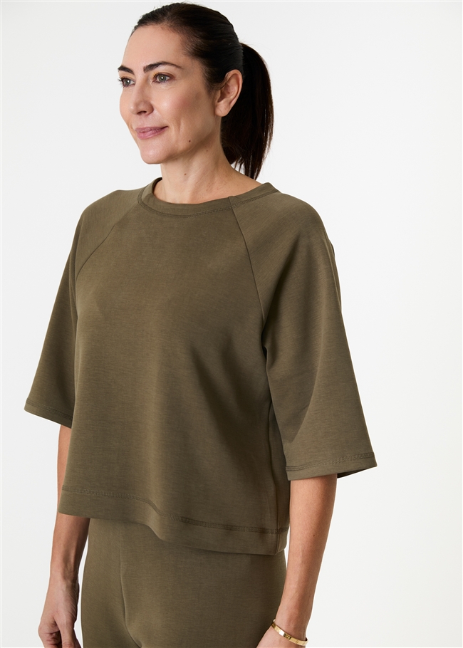 Luxe Jersey Boxy Short Sleeve Sweatshirt