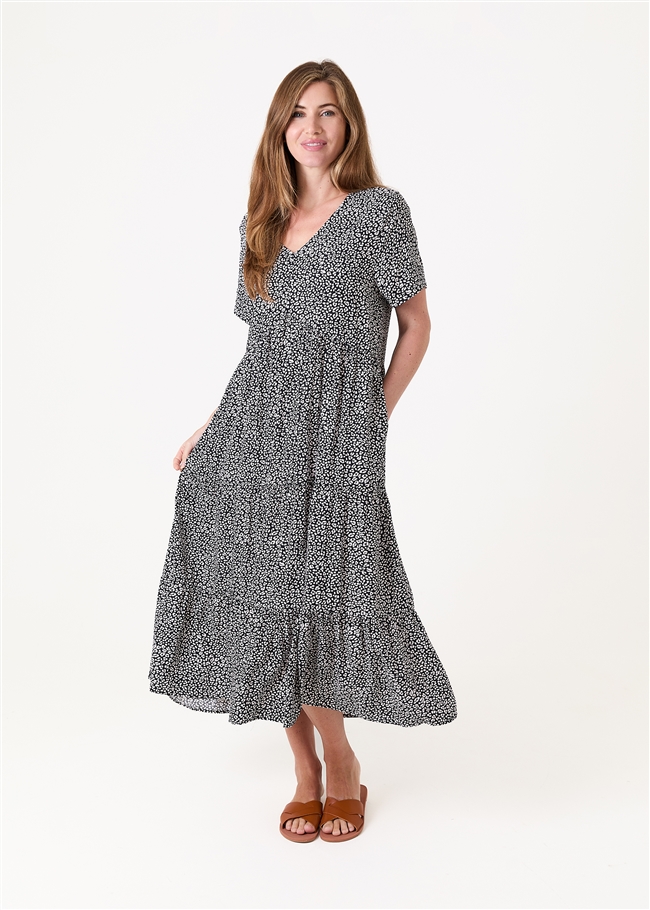 Mini Leopard Print Tiered Dress