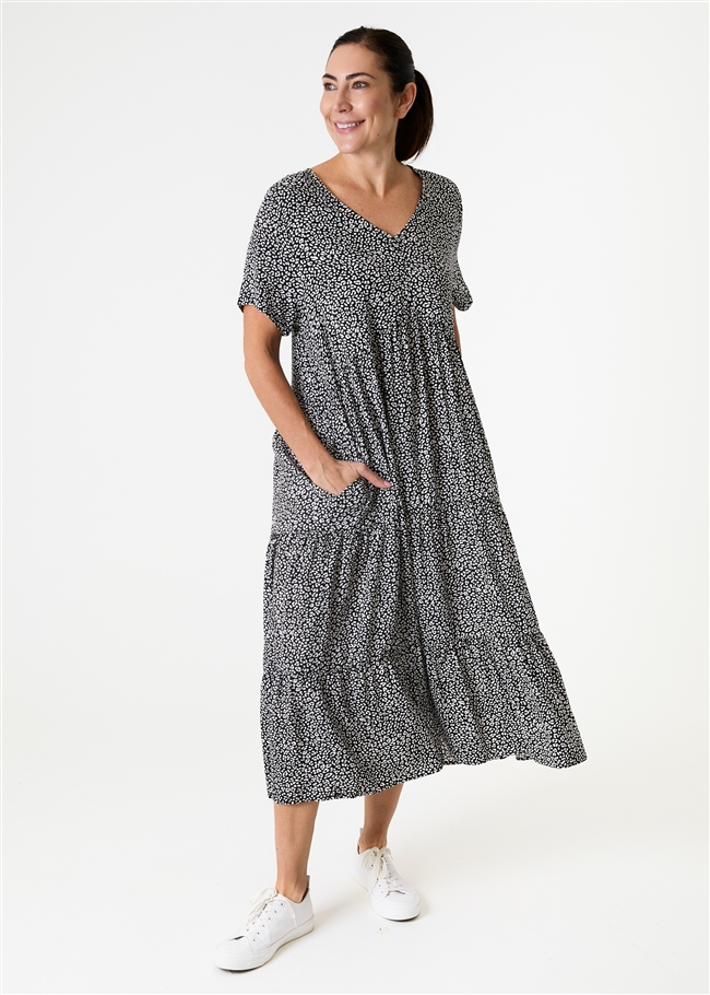 Mini Leopard Print Tiered Dress