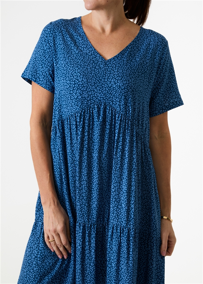 Mini Leopard Print Tiered Dress