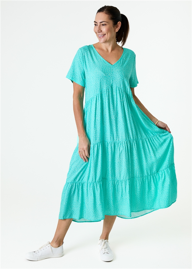 Mini Leopard Print Tiered Dress