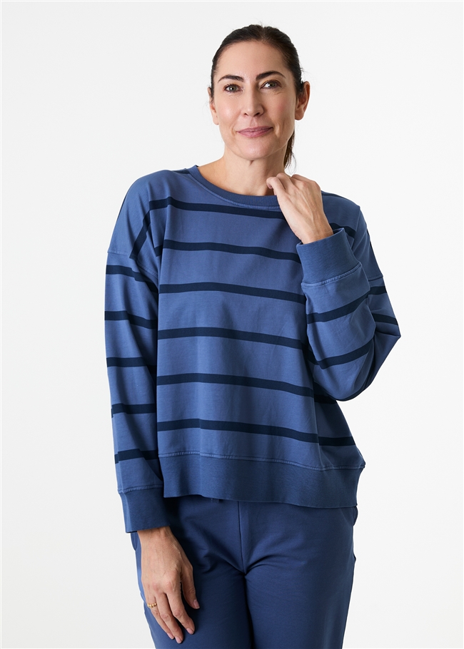 Stripe Crew Neck Sweatshirt