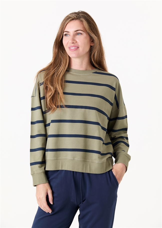 Stripe Crew Neck Sweatshirt
