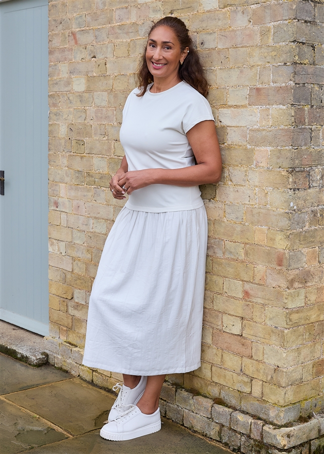 Plisse Skirt T-Shirt Dress