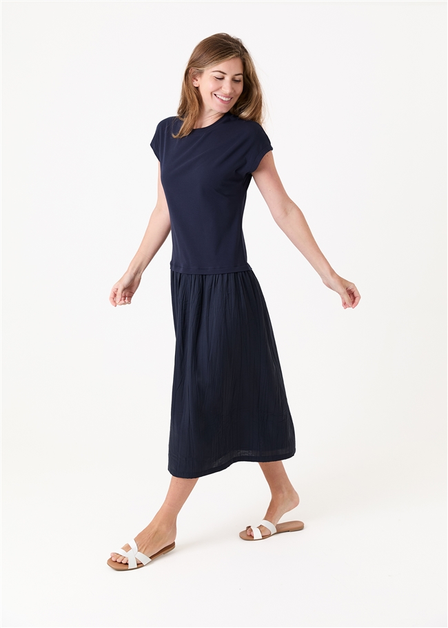 Plisse Skirt T-Shirt Dress