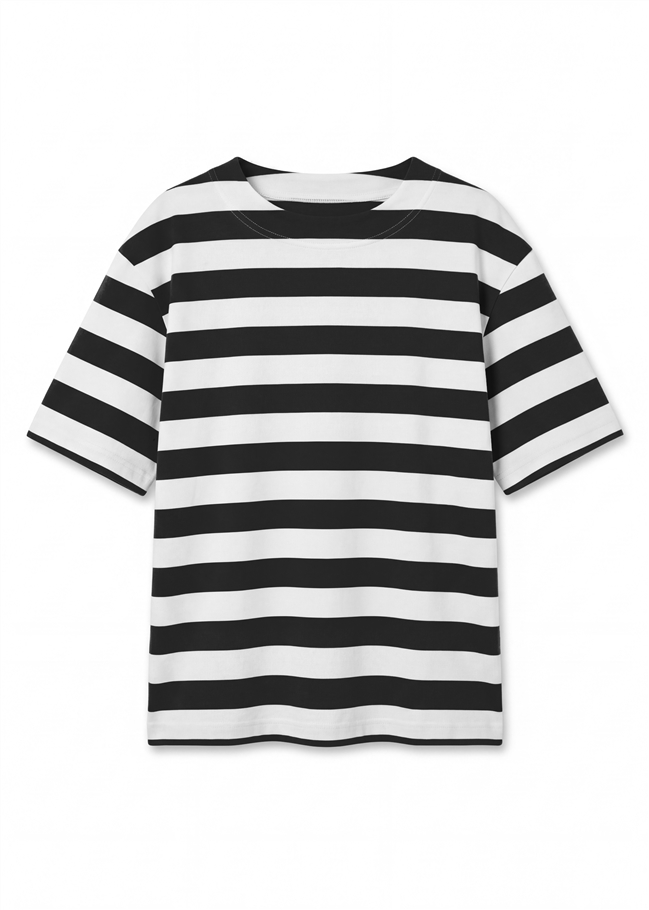 Block Stripe Boxy Short Sleeve T-Shirt