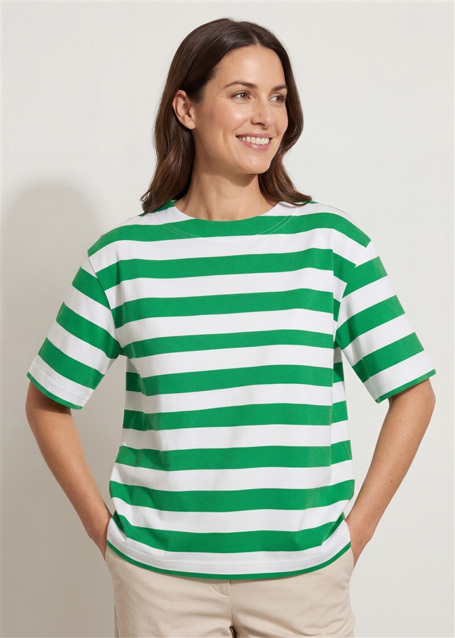 Block Stripe Boxy Short Sleeve T-Shirt
